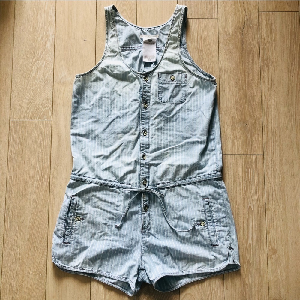 Levi’s Light Wash Chambray Striped Romper